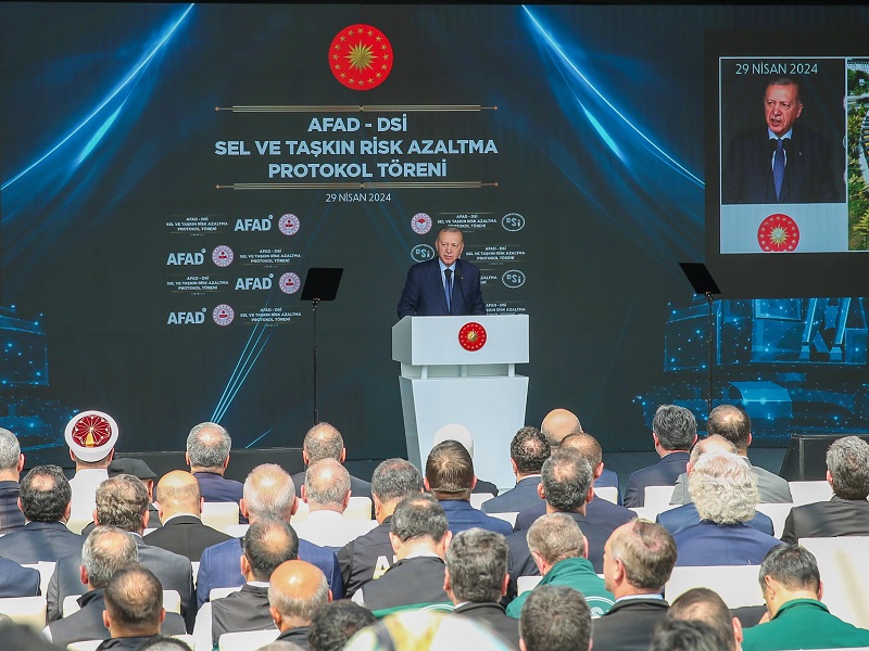 Cumhurbaşkanı Erdoğan'dan AFAD-DSİ Sel ve Taşkın Risk Azaltma Protokolü Açıklaması